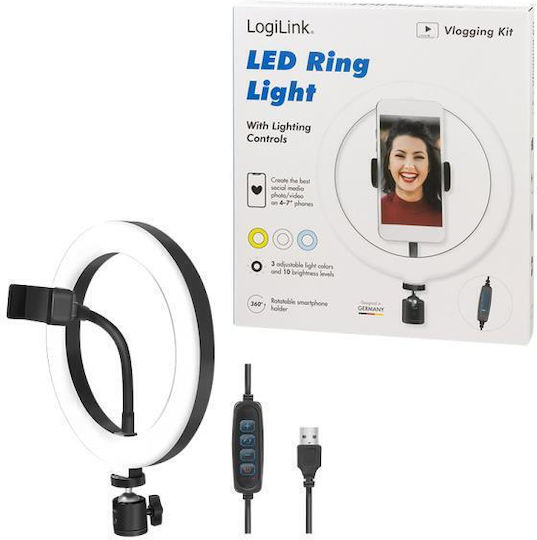 LogiLink Ring Light 20cm με Βάση για Κινητό