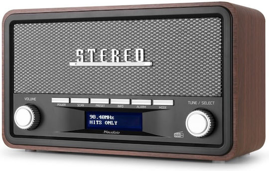 Audizio Foggia Ретро Настолен Радио с Мрежово Захранване и на Батерии DAB+ с Bluetooth Сив