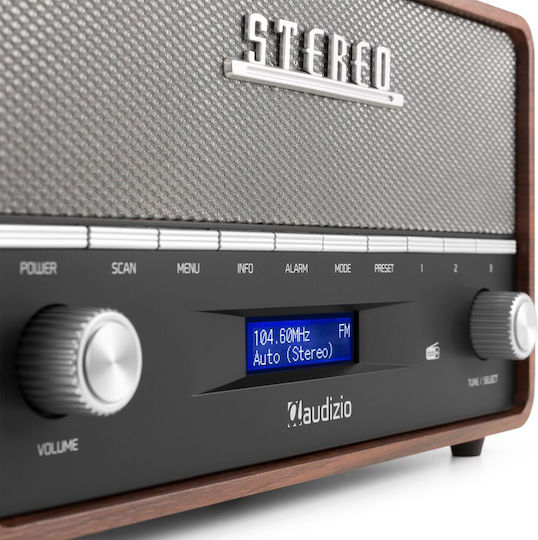 Audizio Corno Retro Tabletop Radio Electric / Battery DAB+ with Bluetooth Grey