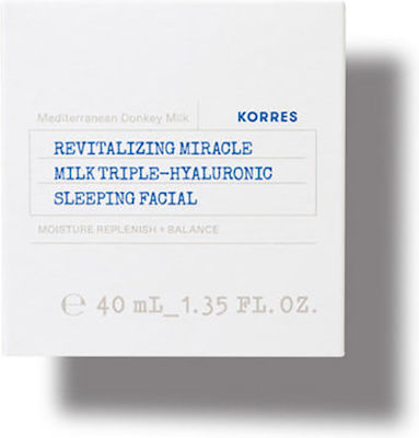 Korres Mediterranean Moisturizing Cream Face Night for Dry/Sensitive Skin with Hyaluronic Acid & Donkey Milk 40ml