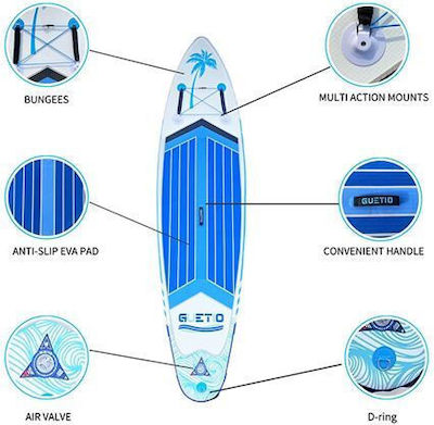 Guetio Palm Inflatable SUP Board with Length 3.2m Double Layer