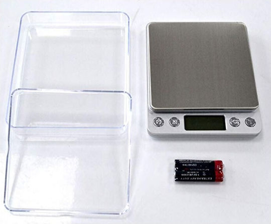12032-006000PRO-007DIG Ψηφιακή Ζυγαριά Κουζίνας έως 0.5kg Ασημί
