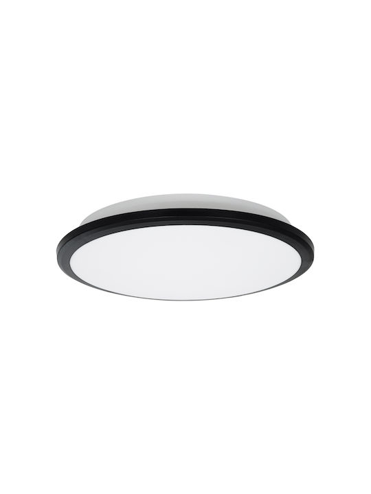 GloboStar Tuffin Bathroom Ceiling Mount Light 30cm Black With Integrated LED