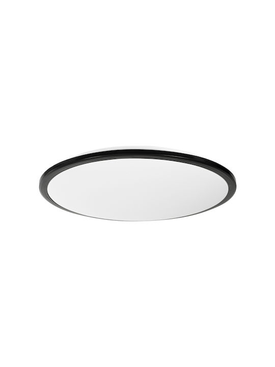 GloboStar Tuffin Plafonieră De Tavan Pentru Baie 48 Cm Neagră Cu LED Integrat