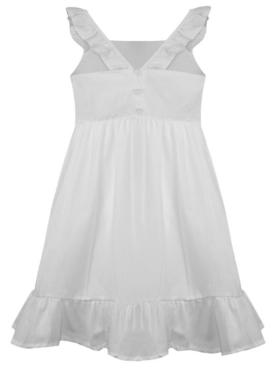 Energiers Παιδικό Φόρεμα Αμάνικο Λευκό