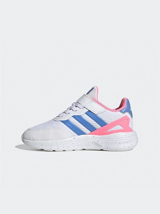 Adidas Kids Sports Shoes Running Nebzed EL K Cloud White / Blue Rush / Beam Pink