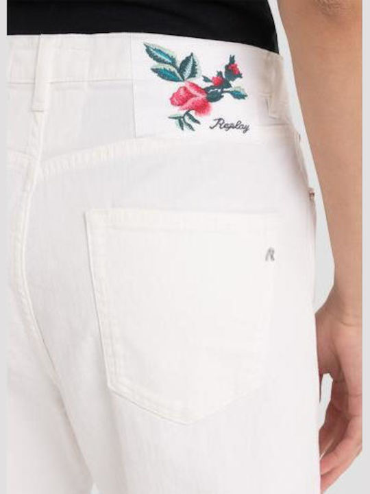 Rose Γυναικείο Jean Παντελόνι Λευκό