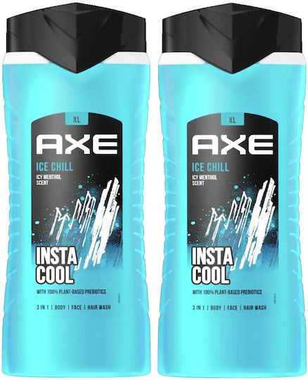 Axe Ice Chill 3 in 1 Αφρόλουτρο σε Gel για Άνδρες 2x400ml