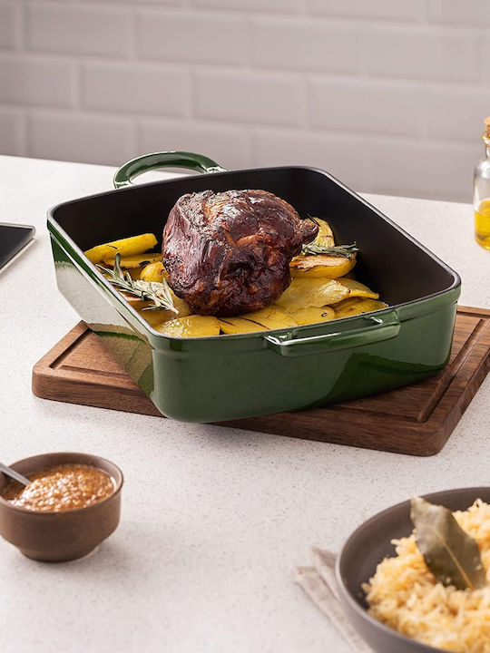 Navaris Casserole Ταψί Ορθογώνιο από Μαντέμι Dark Green 25.7x33.2cm