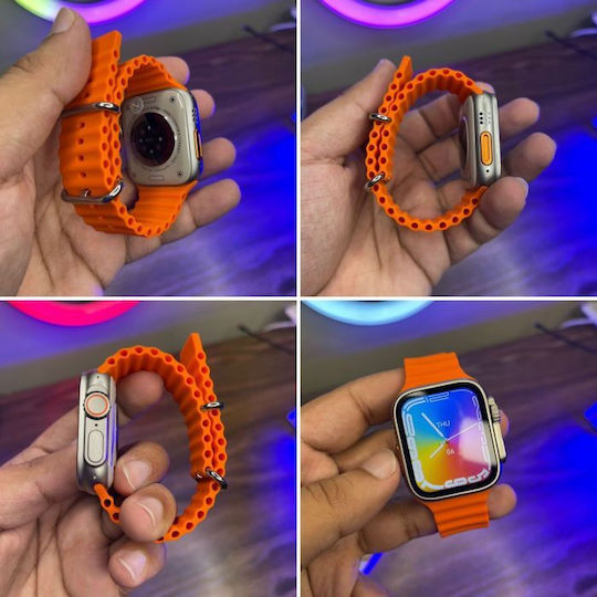 X8 Ultra Smartwatch με Παλμογράφο (Champagne Gold)