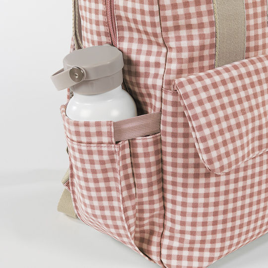 Walking Mum Diaper Bag I Love Vichy Pink 28x12x37cm.