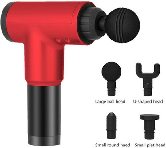 Factory Muscle Massager Fascial Gun Red Πιστόλι Μασάζ για τα Πόδια, το Σώμα & τα Χέρια με Δόνηση Κόκκινο