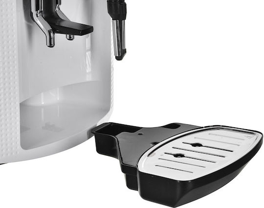 Krups Αυτόματη Μηχανή Espresso 1450W Πίεσης 15bar για Cappuccino με Μύλο Άλεσης Λευκή EA8161