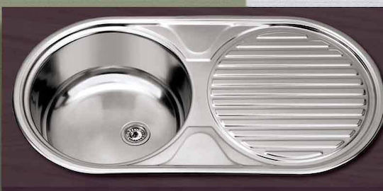 Gloria Dueto-Rodi Ι Ένθετος Νεροχύτης Inox Σατινέ Μ84xΠ44cm Ασημί