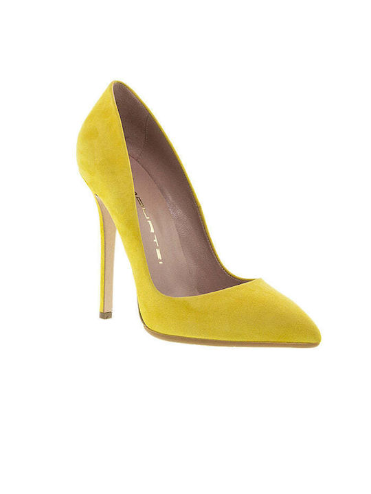 Mourtzi Suede Stiletto Yellow High Heels