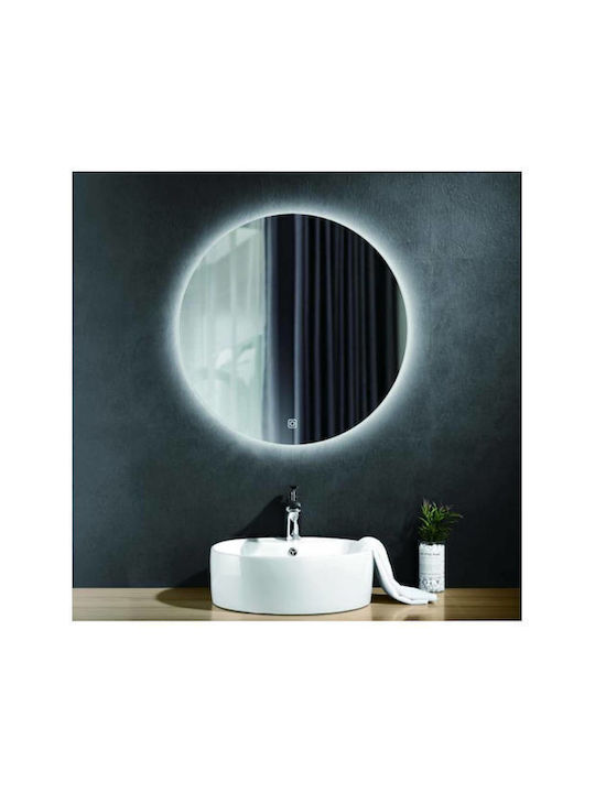 Bronze Art 60Ν9-60-60 Oglindă de Baie Rotundă Lumini LED Atingere 60x60cm