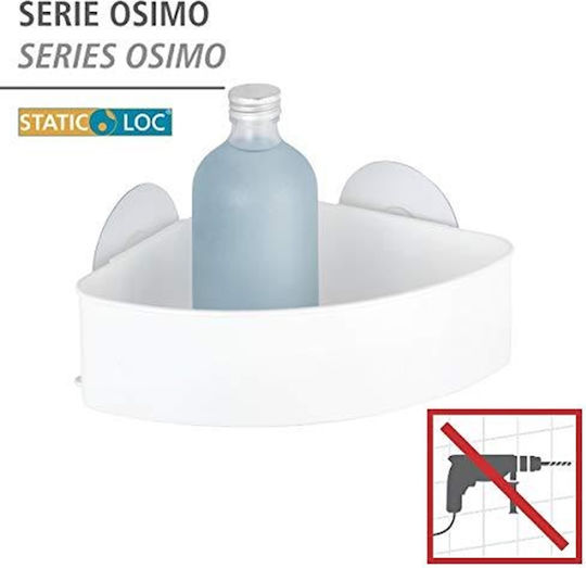 Wenko Osimo Plastic Sponge Holder Wall Mounted with Suction Cup White