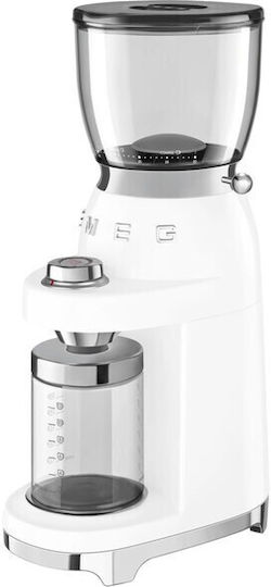 Smeg Electric Coffee Grinder 150W for 350gr Beans and 30 Grind Levels White
