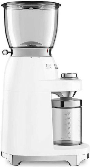 Smeg Electric Coffee Grinder 150W for 350gr Beans and 30 Grind Levels White