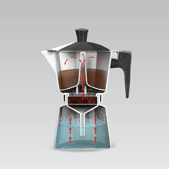 Maestro MR-1666 Μπρίκι Espresso 3cups Ασημί