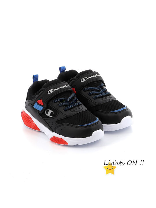 Wave B Παιδικά Sneakers με Σκρατς & Φωτάκια Μαύρα S32778-KK001
