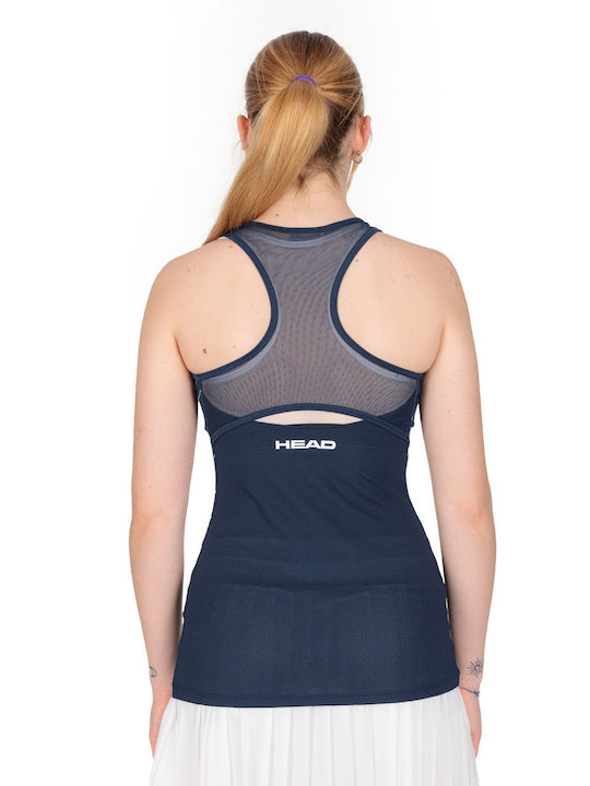 Head Padel Play Tech Women's Athletic Blouse Sleeveless Navy Blue