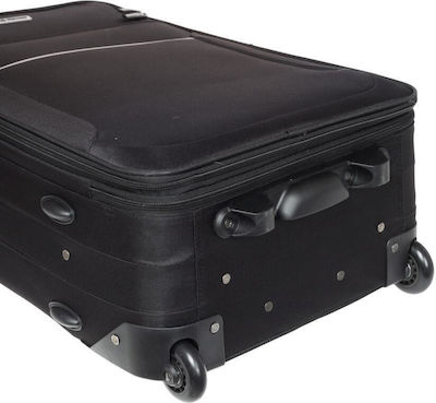 Diplomat ZC Large Travel Suitcase Fabric Black with 2 Wheels Height 71cm