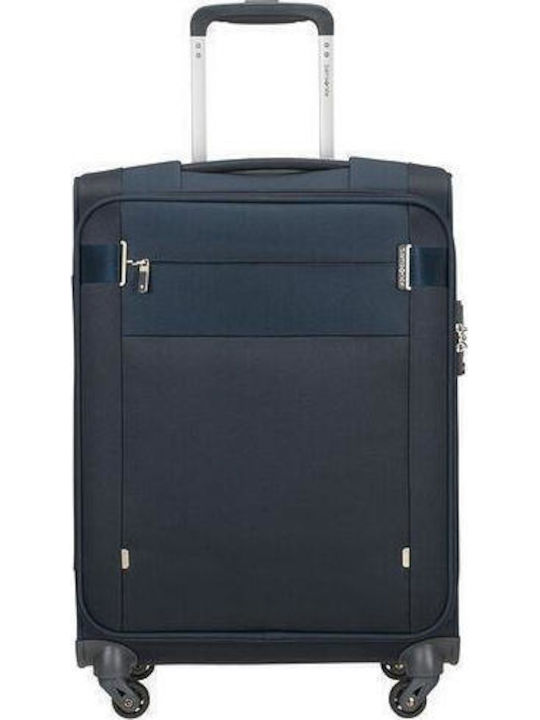Samsonite Citybeat Koffer Kabine Stoff Blau mit 4 Räder Höhe 55cm