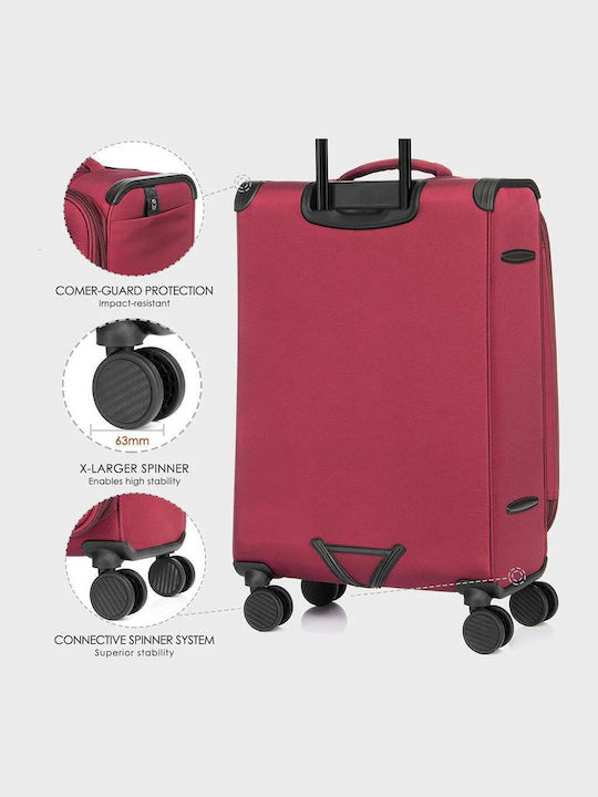 Verage Toledo Valiză de Călătorie Mare Burgundy cu 4 roți Înălțime 80cm