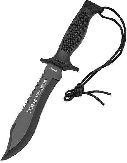 United Cutlery M48 Tactical Combat Commando Нож Черен в Калъф