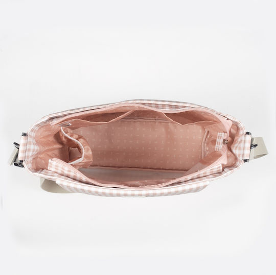 Walking Mum Shoulder/Hand Diaper Bag I Love Vichy Pink 41x12x34cm.
