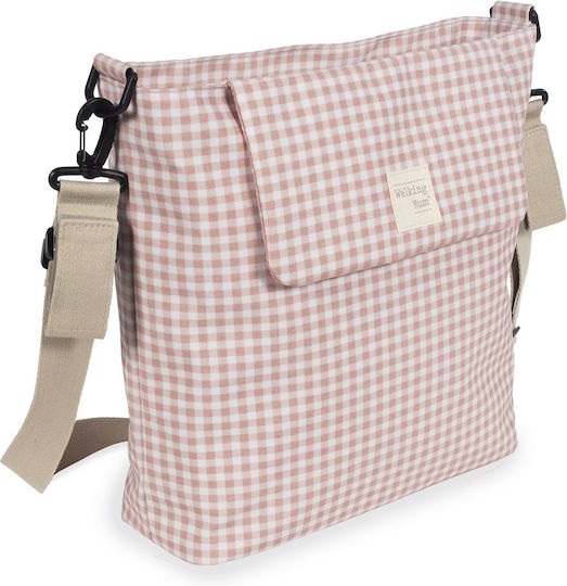Walking Mum Shoulder/Hand Diaper Bag I Love Vichy Pink 41x12x34cm.