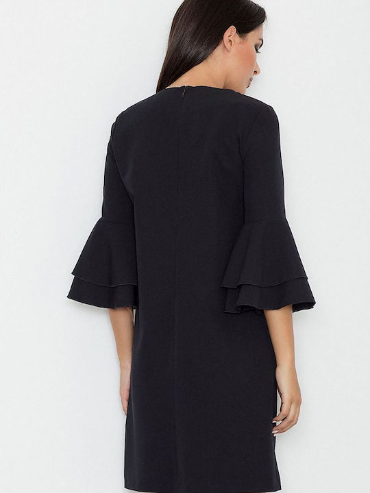 Figl Mini Dress 3/4 Sleeve Black