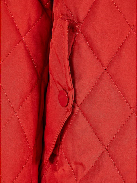 Diamond Quilt Nylon Kinderjacken & Winterjacken Kurze Rote