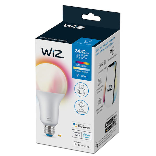 WiZ Smart Λάμπα LED 18.5W για Ντουί E27 και Σχήμα A80 RGB 2452lm