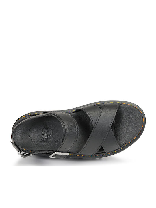 Voss II Women's Flat Sandals with Strap Flatforms in Black Color