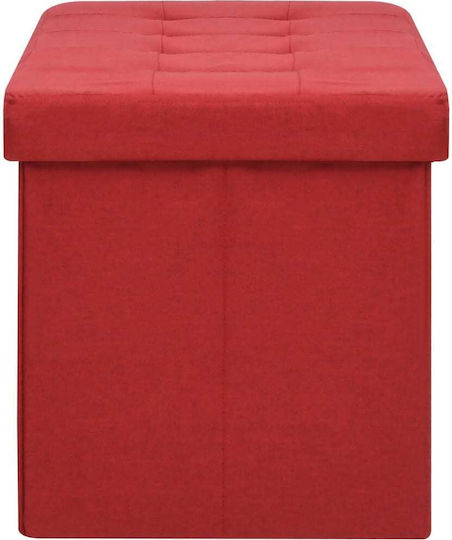 Taburet Cu Spațiu De Depozitare Tapițat Cu Țesătură Burgundă 110x38x38cm