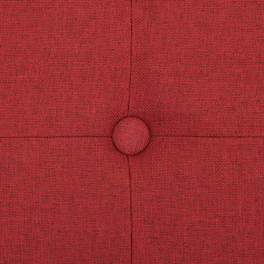 Taburet Cu Spațiu De Depozitare Tapițat Cu Țesătură Burgundă 110x38x38cm