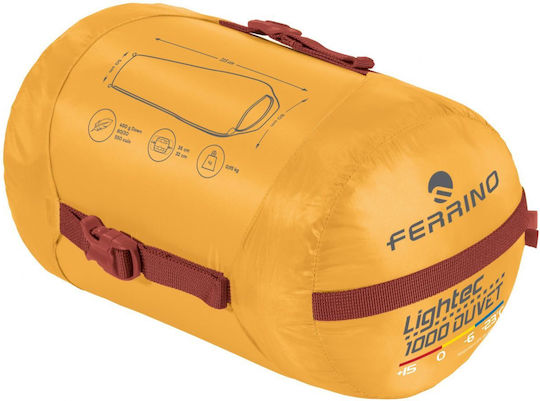 Ferrino Sleeping Bag Μονό 2 Εποχών Lightec 800 Duvet Down Gold