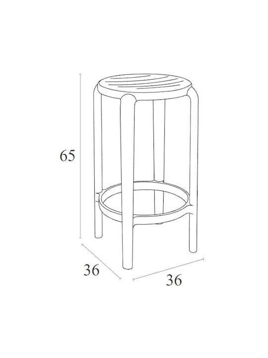 Stool for Bar Outdoor Olive Green 36x36x65cm