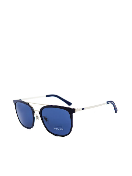 Police Men's Sunglasses with Blue Frame and Blue Lens SPL568 0SNF