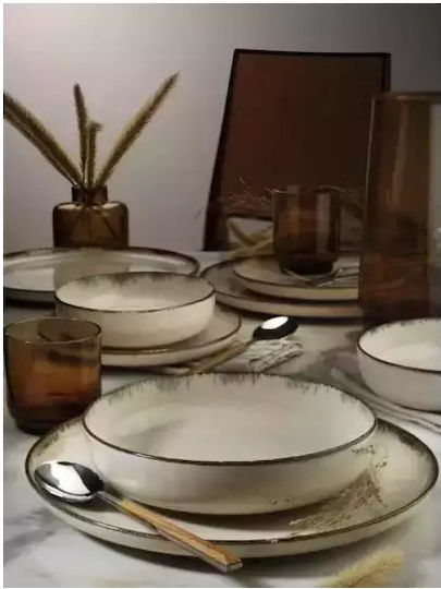 Oriana Ferelli Pearl Mood Σερβίτσιο Πιάτων από Πορσελάνη Μπεζ 20τμχ