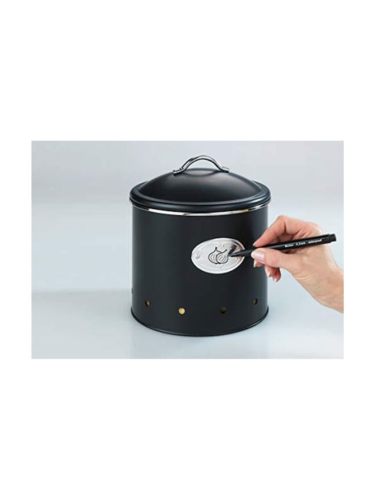 Wenko Nero Vase General Use with Lid Metallic Black 1000ml