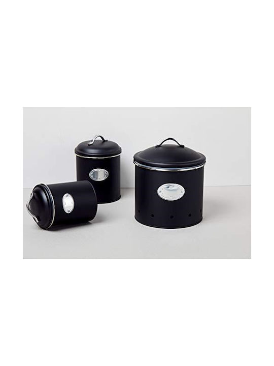 Wenko Nero Vase General Use with Lid Metallic Black 1000ml