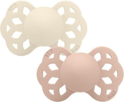 Bibs Schnuller Silikon Infinity Symmetrical Ivory/Blush für 0-6 Monate 2Stück