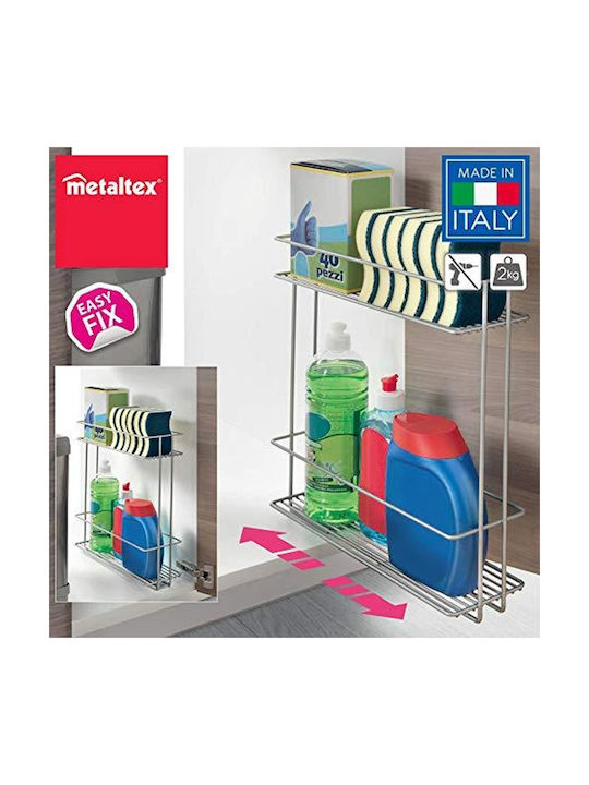 Metaltex Επιτραπέζια Βάση In&Out Μεταλλική 34x11x38εκ. Γκρι