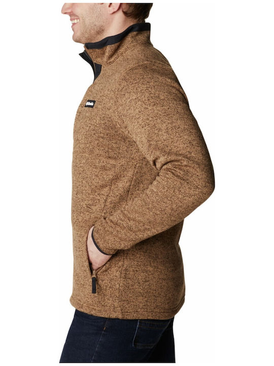 Weather Delta Ανδρική Ζακέτα Fleece Καφέ