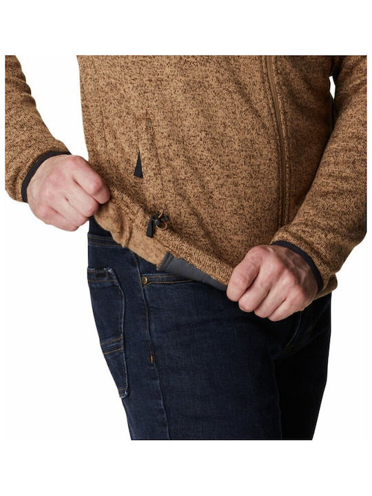 Weather Delta Ανδρική Ζακέτα Fleece Καφέ