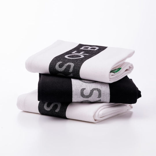 Benetton Geschirrtuch aus 100% Baumwolle Black & White 3 Stück