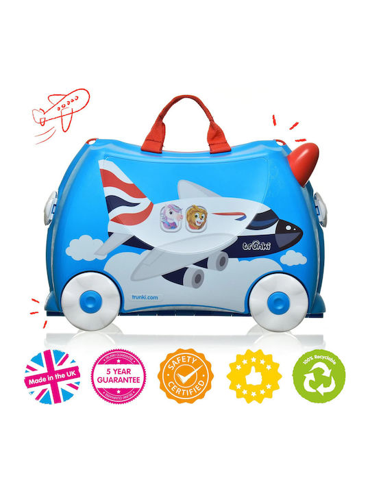 Trunki Amelia Aeroplane Παιδική Βαλίτσα Ταξιδίου Καμπίνας Σκληρή Γαλάζια με 4 Ρόδες Ύψους 31εκ.